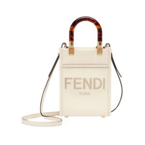 Mini Tasche aus weißem Leder 18 cm