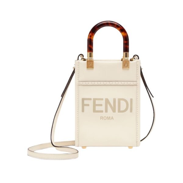 Mini Tasche aus weißem Leder 18 cm