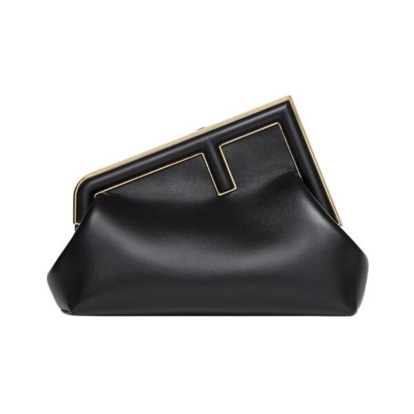 Tasche aus schwarzem Leder 20 cm