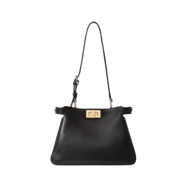 Tasche aus schwarzem Leder 19 cm