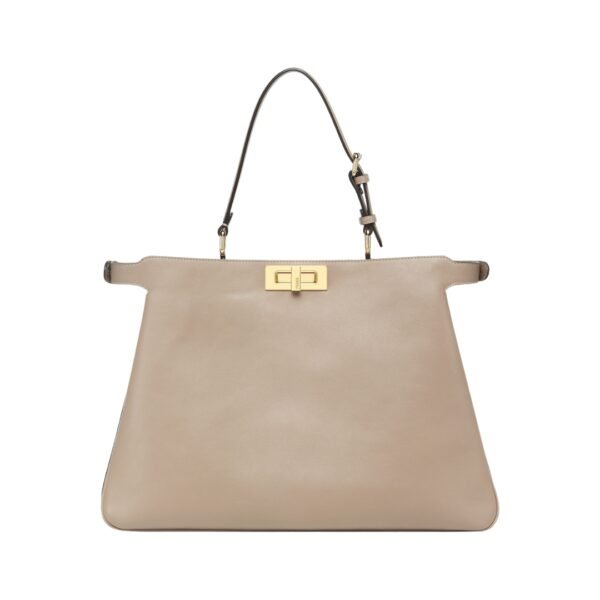 Ledertasche in Grau-Taupe 28 cm