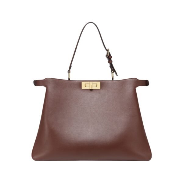 Dunkelbraune Ledertasche 28 cm