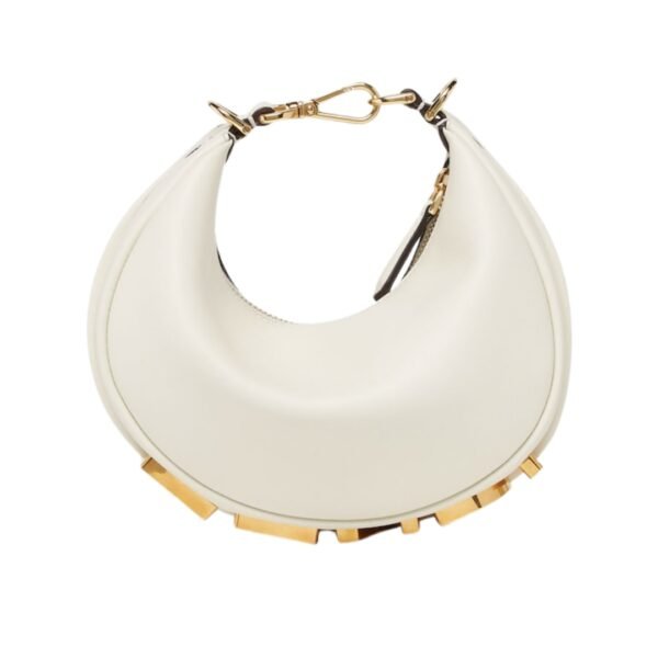 Mini weiße Ledertasche 13 cm
