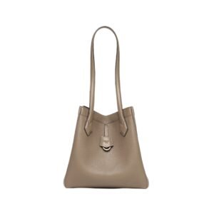 Umwandelbare Ledertasche in Taupefarbe 27 cm