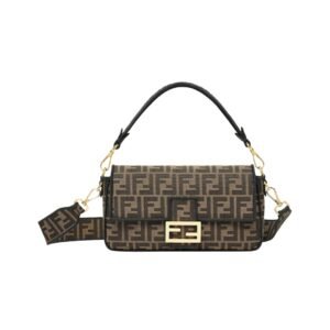 FF-Tasche aus braunem Stoff 15 cm