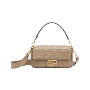 Ledertasche aus Nappaleder in Taupefarbe 15 cm