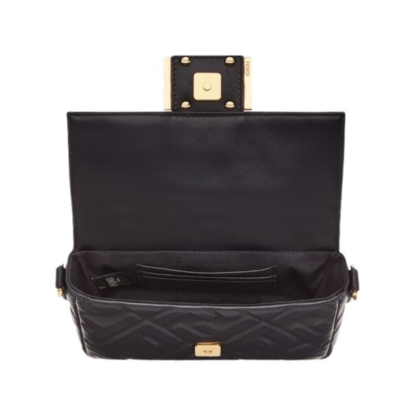 Schwarze Nappaleder-Tasche mit FF-Muster 13 cm - Image 2