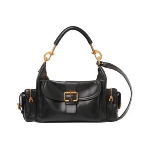 Kamera-Tasche aus glänzendem Leder 34 cm