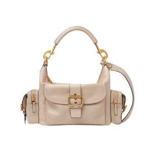 Kamera-Tasche aus glänzendem Leder 34 cm