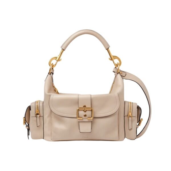 Kamera-Tasche aus glänzendem Leder 34 cm