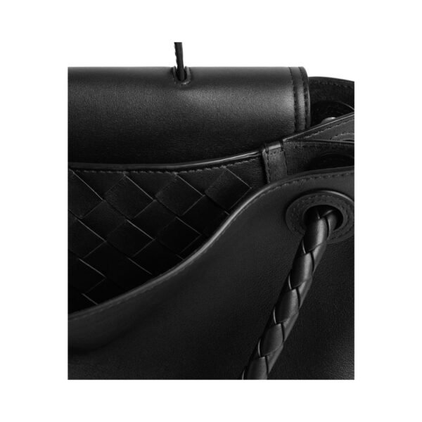 Top-Griff-Tasche aus seidigem Kalbsleder in Schwarz 33 cm - Image 2