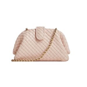 Lauren 1980 Clutch aus gepolstertem Intrecciato-Leder in Cameo 15 cm