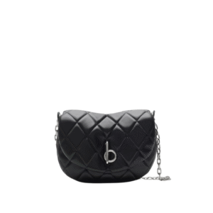 Gepolsterte Schaukelpferd Tasche Schwarz/Palladium 24 cm