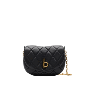 Gepolsterte Schaukelpferd Tasche Schwarz/Gold 20 cm