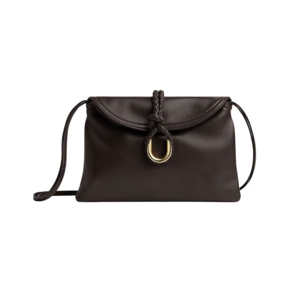 Crossbody-Tasche aus glattem Kalbsleder in Fondant 18.5 cm