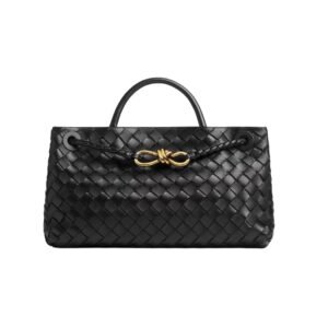 Top-Griff-Tasche mit verlängertem Griff in Schwarz 18 cm