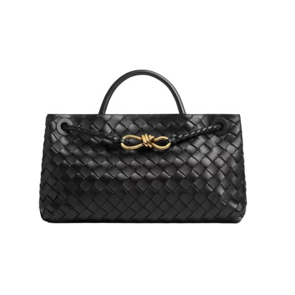 Top-Griff-Tasche mit verlängertem Griff in Schwarz 18 cm