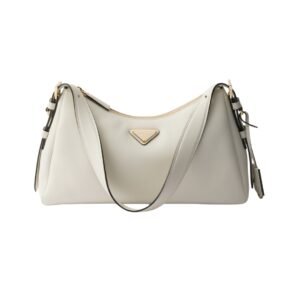 Aimée mittelgroße Lederhandtasche in Weiß 18cm