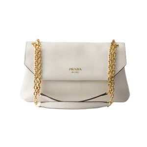 Doux mittelgroße Ledertasche Weiß 16cm