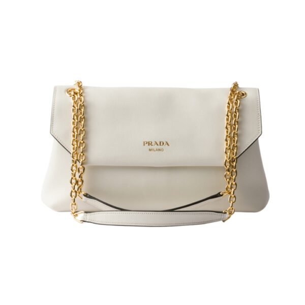 Doux mittelgroße Ledertasche Weiß 16cm