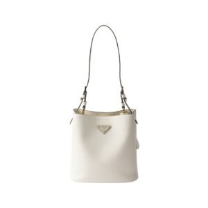 Mittelgroße Ledertasche in Weiß 22.5 cm