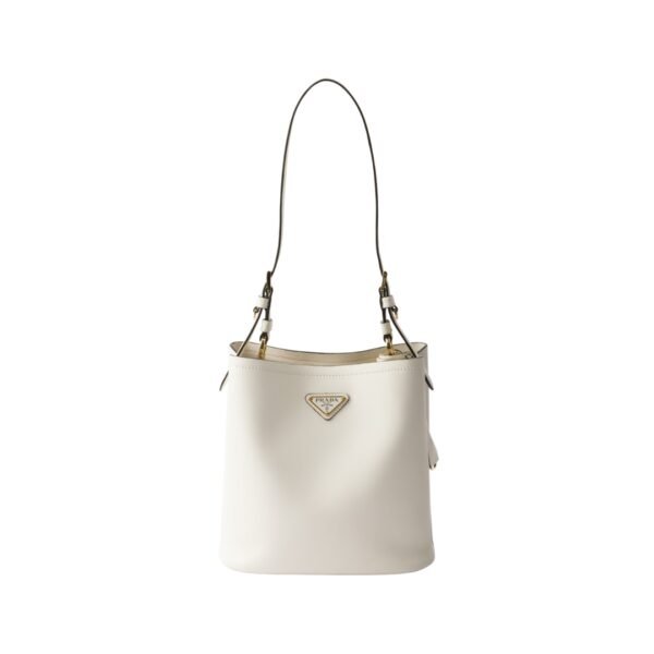 Mittelgroße Ledertasche in Weiß 22.5 cm