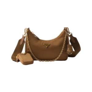 Re-Nylon-Tasche in Brandy 18 cm