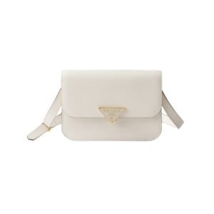 Saffiano Leder-Schultertasche mit Überschlag 15 cm