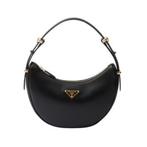 Arqué kleine Lederschultertasche Schwarz 18.5cm