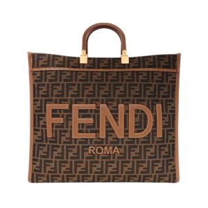 FF braune Stoff Shopping Tasche 35 cm