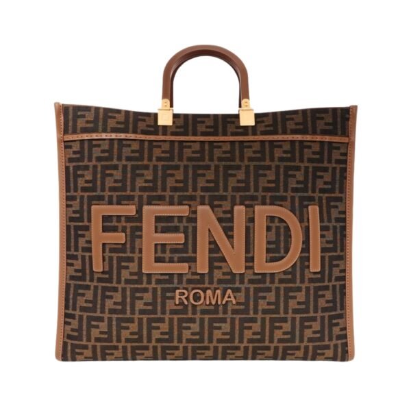 FF braune Stoff Shopping Tasche 35 cm