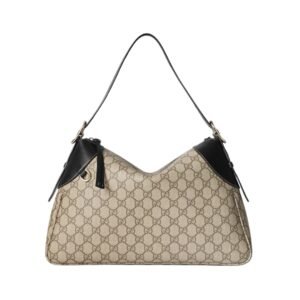 Dunkelbraun GG Emblem Schultertasche 37 cm