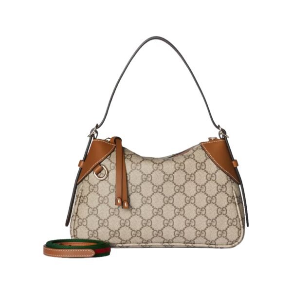 GG Emblem Schultertasche Dunkelbraun 24.5 cm - Image 5