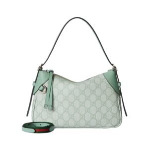 GG Emblem Tasche Salbeigrün 24.5 cm