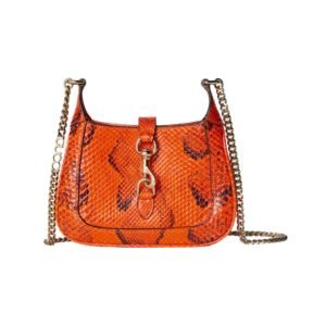 Das orangefarbene Pythonleder 19.5 cm