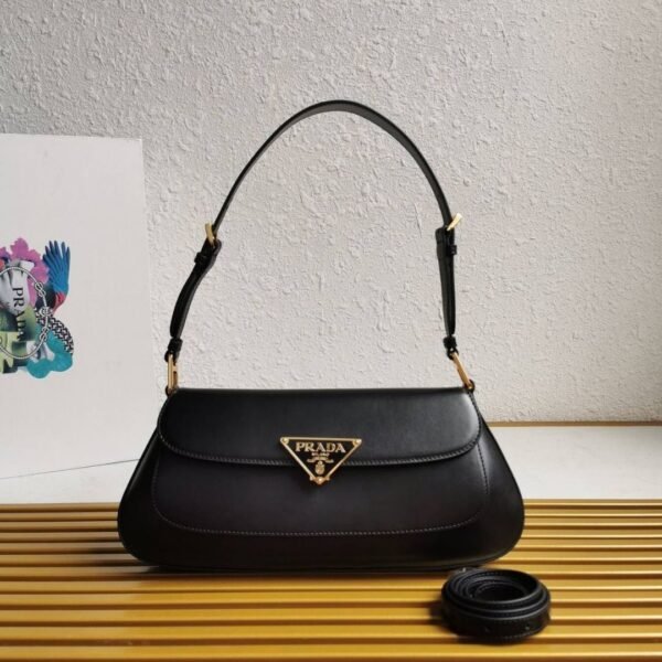 Leder-Schultertasche Schwarz 31 cm - Image 2