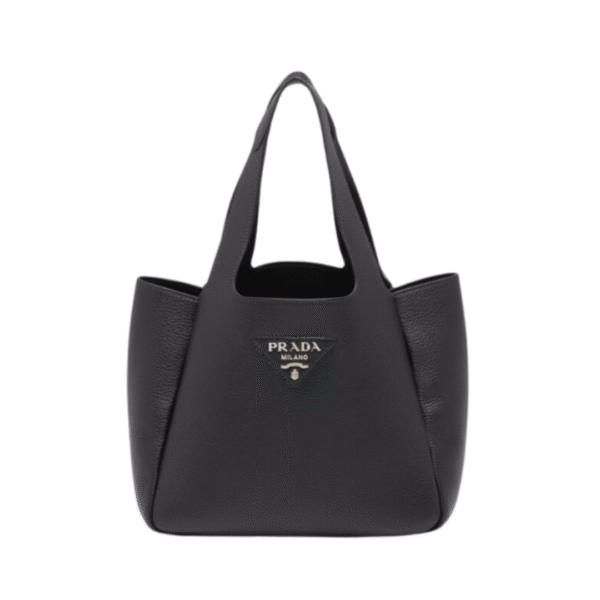 Tote Bag aus Leder Schwarz 25 cm