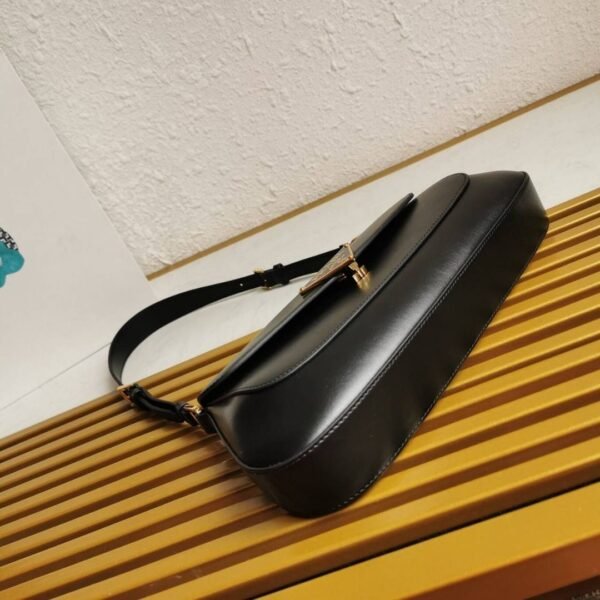 Leder-Schultertasche Schwarz 31 cm - Image 3