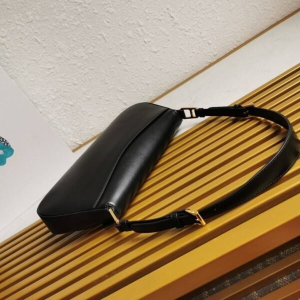 Leder-Schultertasche Schwarz 31 cm - Image 4