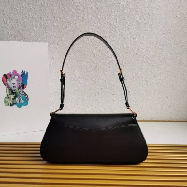 Leder-Schultertasche Schwarz 31 cm - Image 5