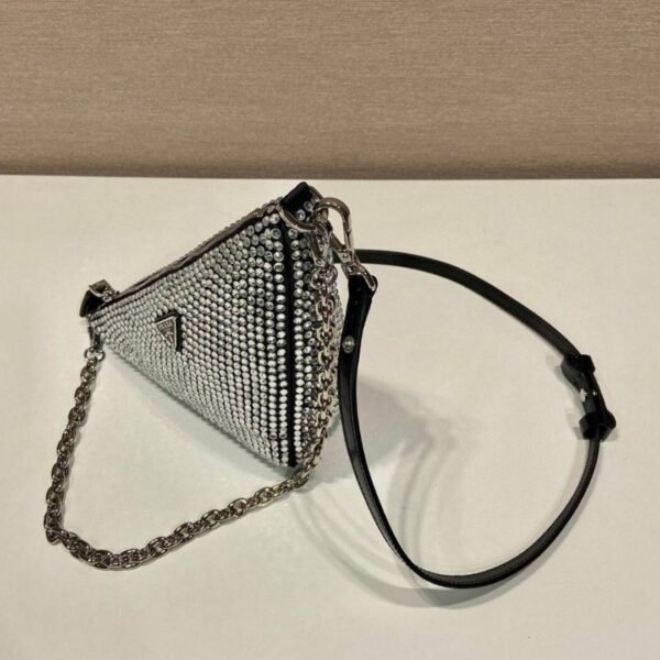 Saffiano Triangle With Crystals 25 cm - Image 3