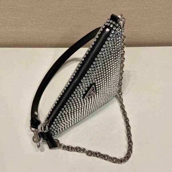 Saffiano Triangle With Crystals 25 cm - Image 4