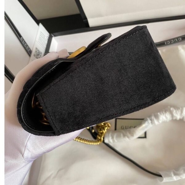 GG Marmont Velvet Schwarz 26 cm - Image 4