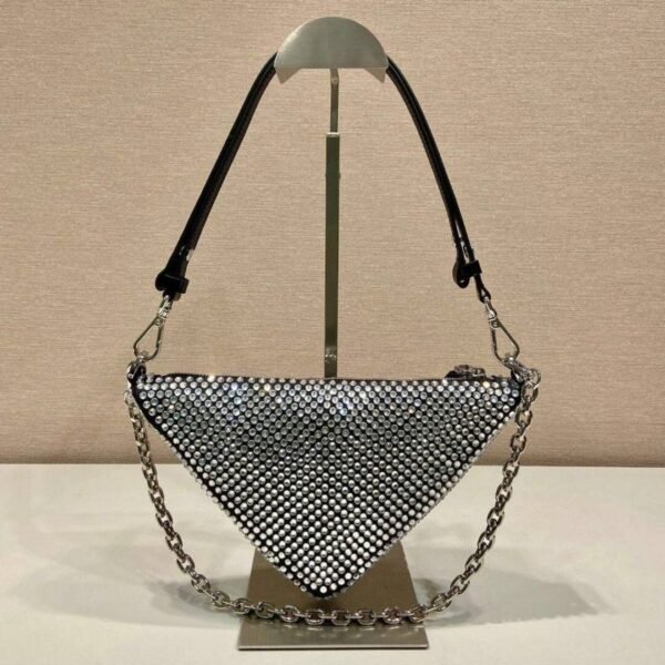 Saffiano Triangle With Crystals 25 cm - Image 5