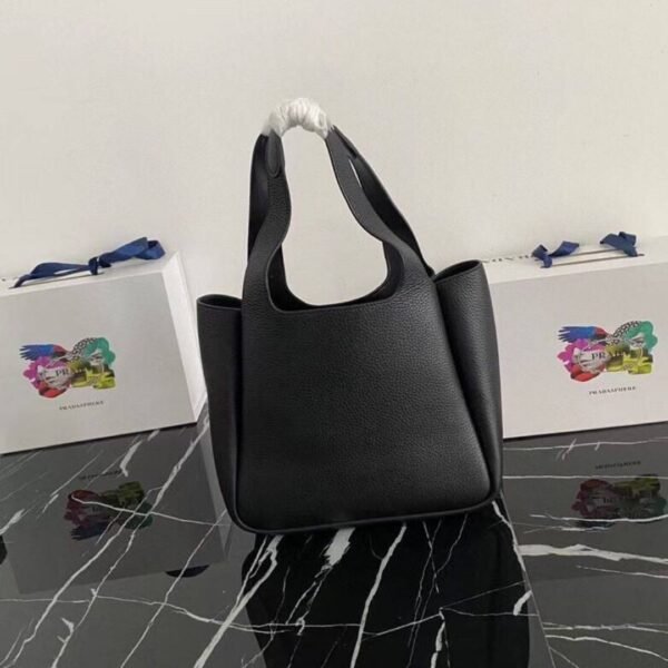 Tote Bag aus Leder Schwarz 25 cm - Image 4