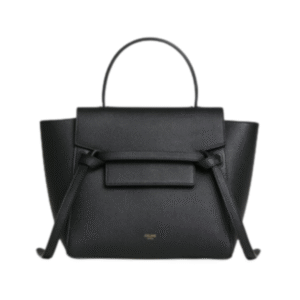 Mini Gurteltasche aus Genarbtem Kalbsleder Schwarz 28 cm