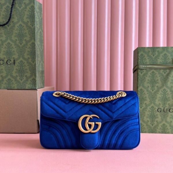 GG Marmont Velvet Schwarz 26 cm - Image 5