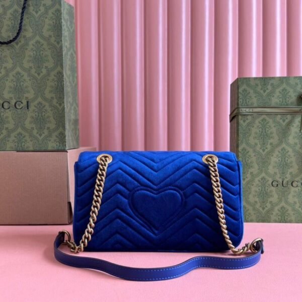 GG Marmont Velvet Blau 26 cm - Image 3