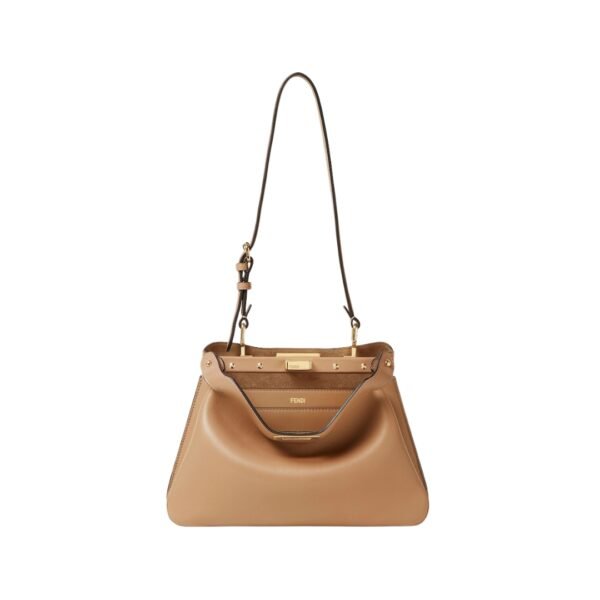 Tasche aus Leder in Cappuccino-Farbe 19 cm - Image 2