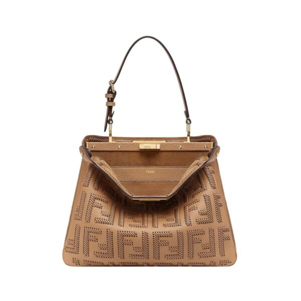 Ledertasche mit FF-Milchkaffee-Geflecht 25.5 cm - Image 2
